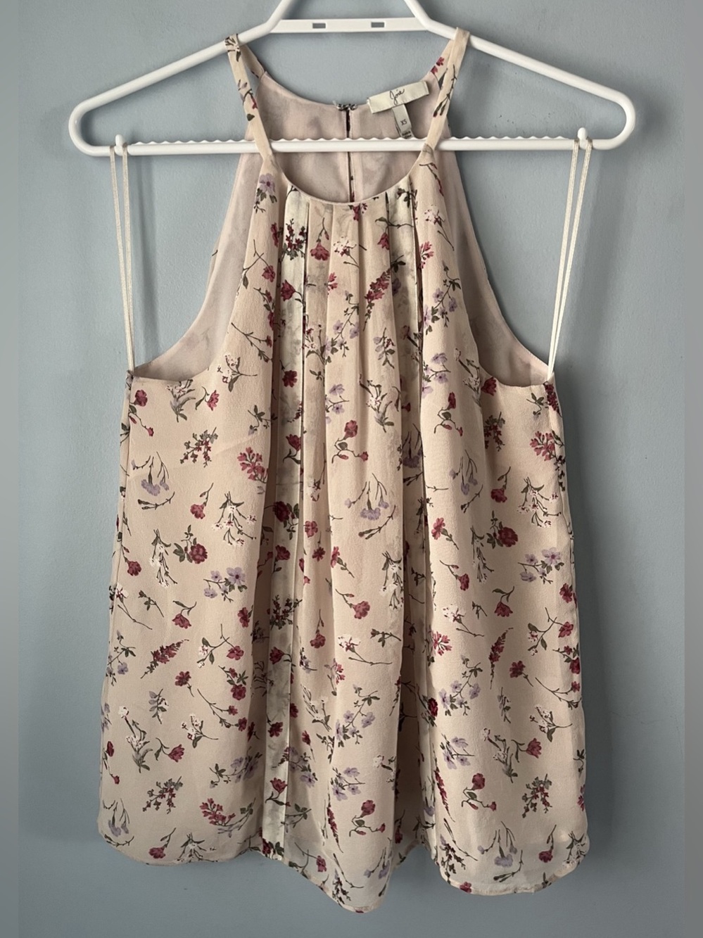 Joie 100% Silk Blush Pink Floral Flowy Tank Top Blouse Size XS
